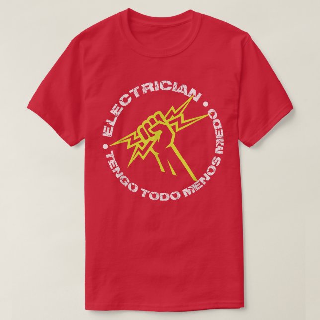 Electrician Lineman Engineering Electricity Light  T-Shirt (Design Front)