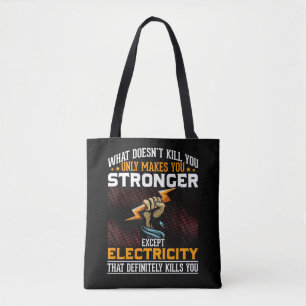 Electrician Lineman Joke Saying Job Husband Humour Tote Bag