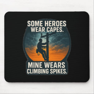 Electrician Lineworker Pride Climbing Spikes Desig Mouse Mat