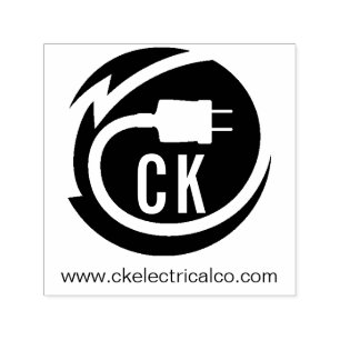 Electrician logo design self-inking stamp
