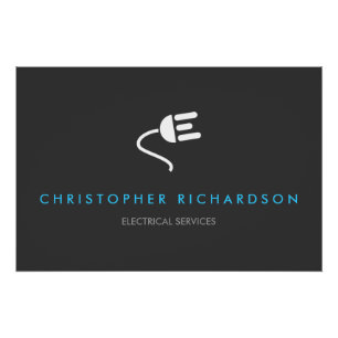 ELECTRICIAN LOGO MODERN GRAY/BLUE LOGO POSTER