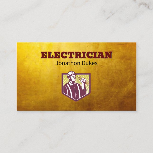 Electrician Maintenance Handyman Contractor Business Card (Front)