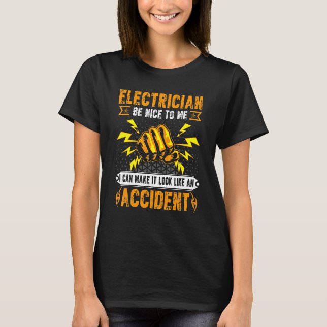 Electrician Men Electrical Engineer Humour T-Shirt (Front)