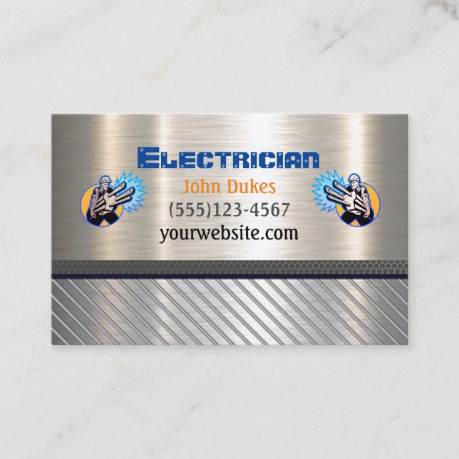 Electrician Metal Handyman Business card (Front)