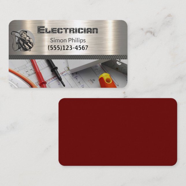 Electrician Metal Handyman Business card (Front/Back)