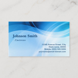 Electrician - Modern Blue Creative Business Card