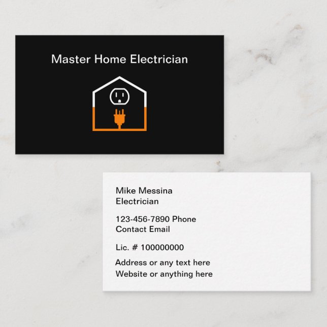 Electrician Modern Business Profile Cards (Front/Back)