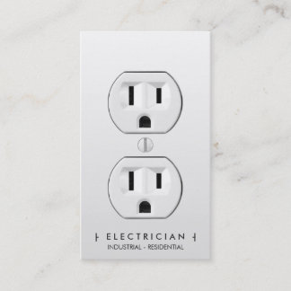 Electrician modern simple white electrical outlet appointment card