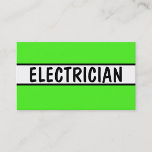 Electrician Neon Green Business Card
