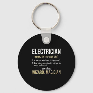 Electrician Noun Definition Funny Lineman Gifts Key Ring