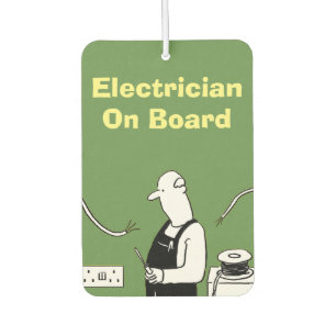 Electrician On Board Car Air Freshener