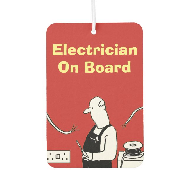 Electrician On Board Car Air Freshener (Front)