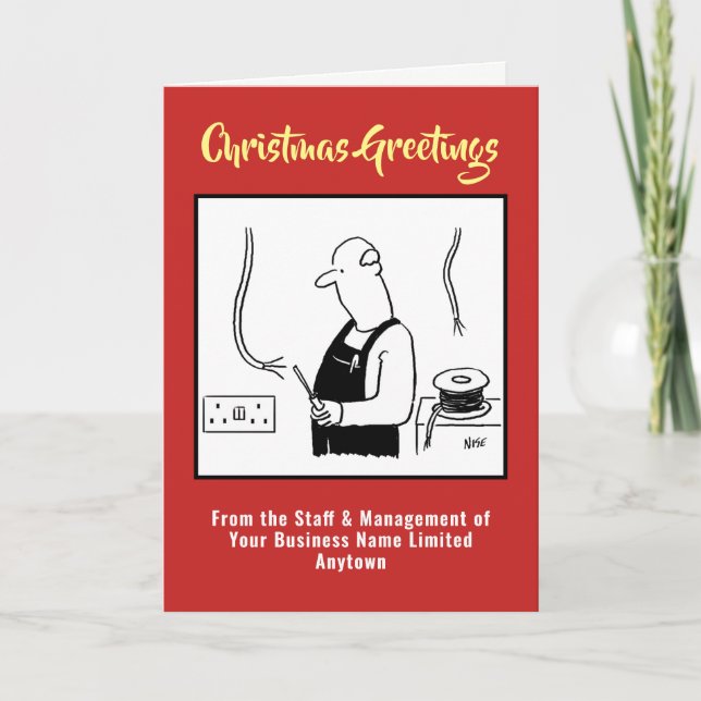 Electrician or Electrical Company Christmas Card (Front)