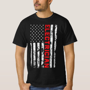 Electrician Patriotic American flag electrician fa T-Shirt