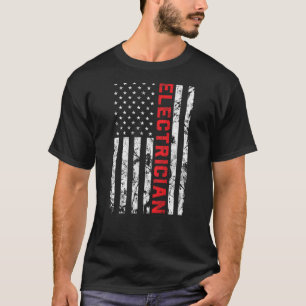 Electrician Patriotic American flag electrician fa T-Shirt