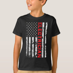 Electrician Patriotic American flag electrician fa T-Shirt