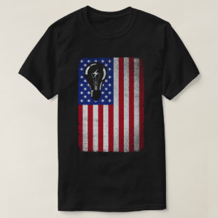 Electrician Patriotic American Flag Electricians  T-Shirt