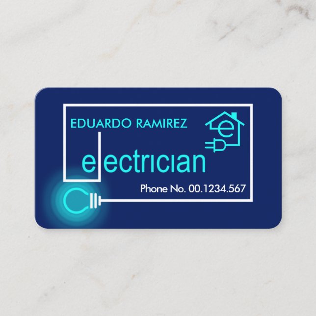 Electrician Power Wire Circuit Business Card (Front)