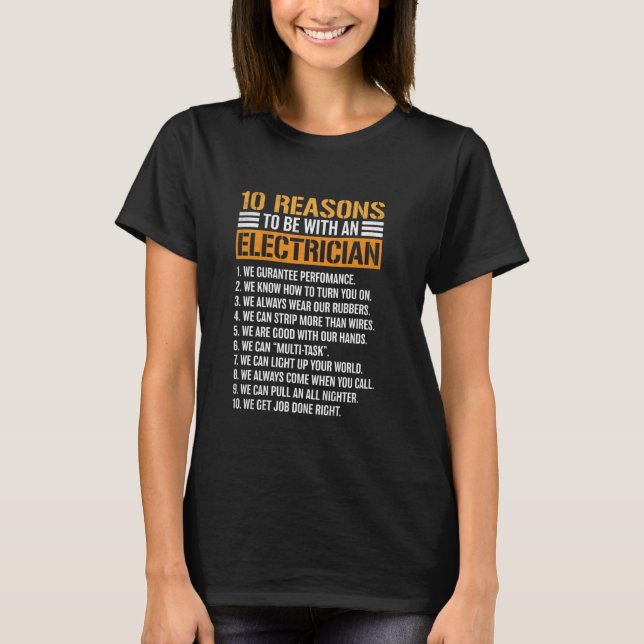 Electrician Powerline Joke For Electrical Engineer T-Shirt (Front)