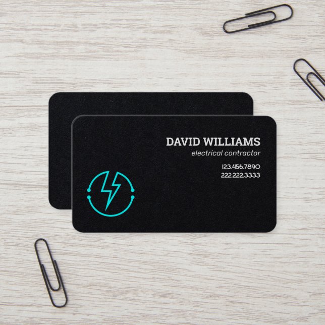 Electrician Premium Business Card (Front/Back In Situ)