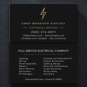 Electrician – Professional Electric Company Business Card