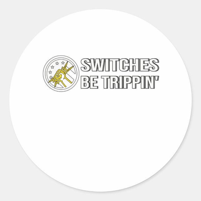 Electrician Pun Pun Flag Electronics Engineer Classic Round Sticker (Front)