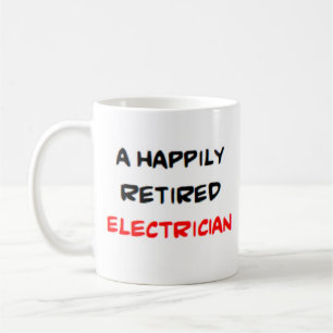 electrician retired coffee mug