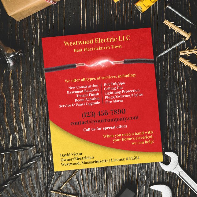 Electrician Services Postcard Template (Creator Uploaded)