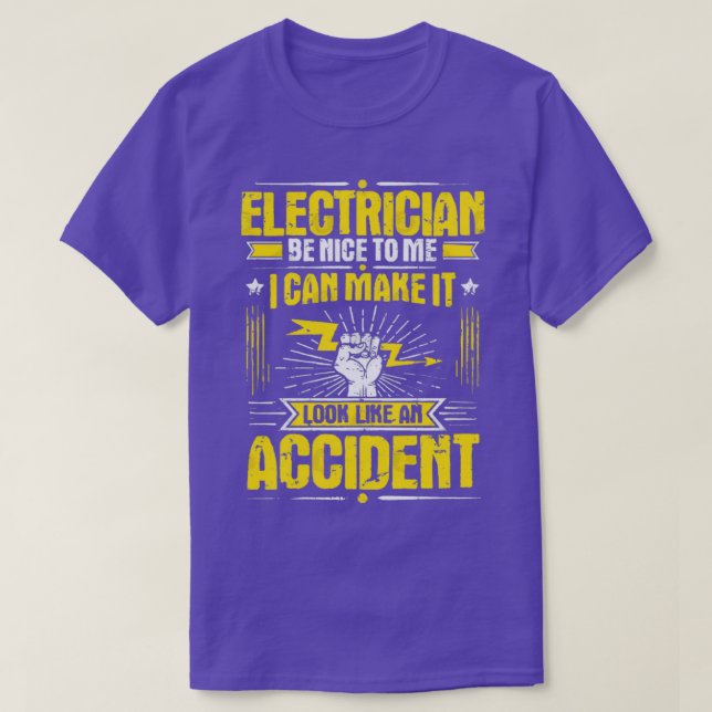 Electrician Sparky Electrical Worker Accident Gift T-Shirt (Design Front)