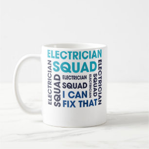 Electrician Squad Voltage Electro Worker Basebal Coffee Mug