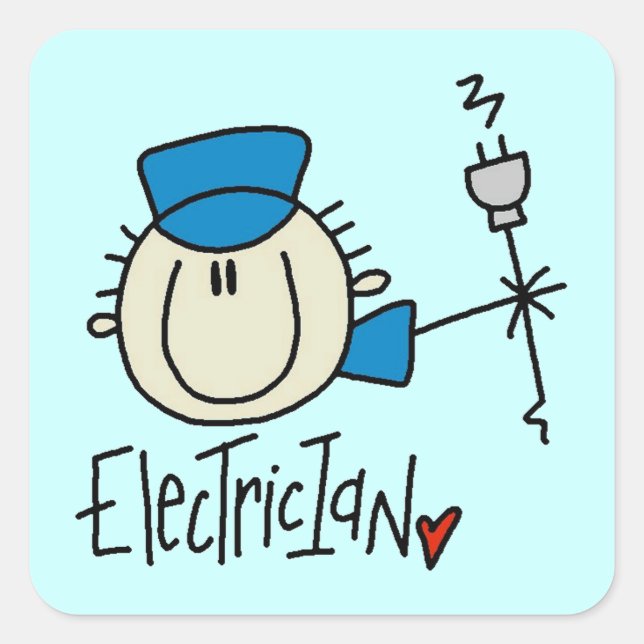 Electrician Square Sticker (Front)