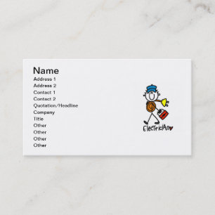 Electrician Stick Figure Business Card