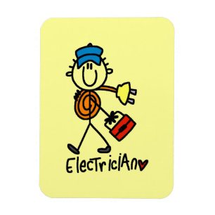 Electrician Stick Figure Magnet