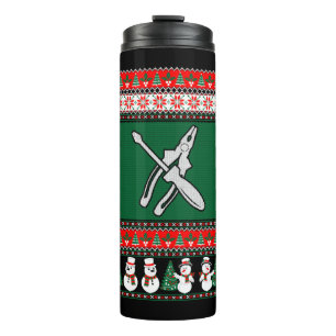 Electrician Ugly Christmas Sweater Thermal Tumbler