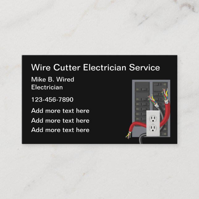 Electrician Unique Business Cards (Front)