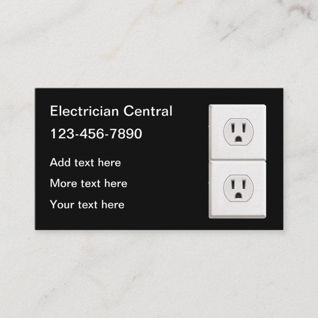 Electrician Unique New Business Cards (Front)
