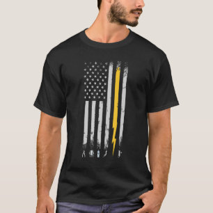Electrician Us Flag Electricians Tools T-Shirt