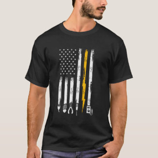 Electrician Us Flag Tools For Electricians T-Shirt
