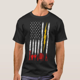 Electrician Us Flag Tools For Electricians T-Shirt