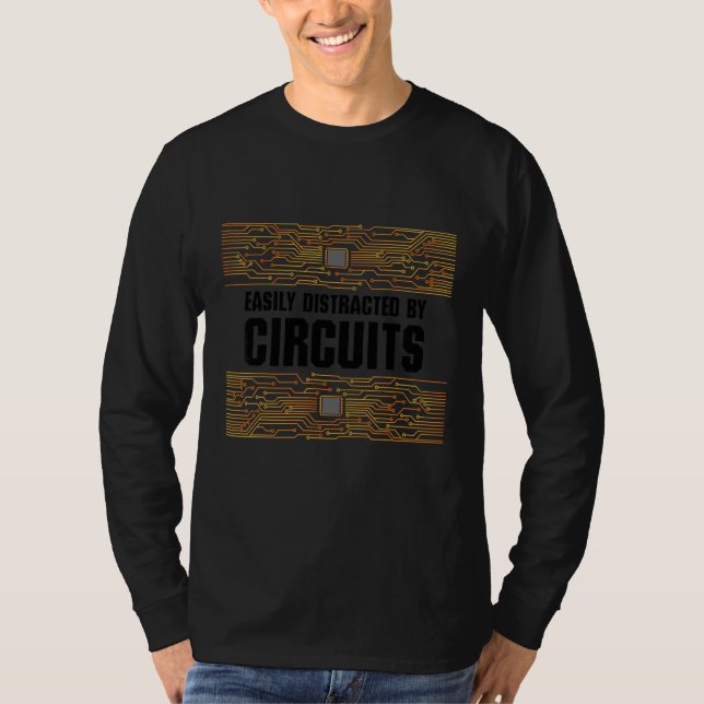 Electrician Voltage Electro Worker Circuits T-Shirt (Front)