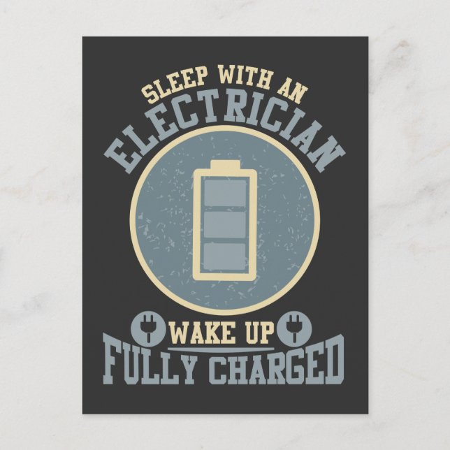 Electrician Wife Electrical Technician Husband Postcard (Front)