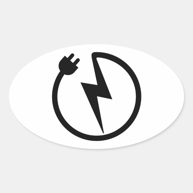 Electrician wire oval sticker (Front)