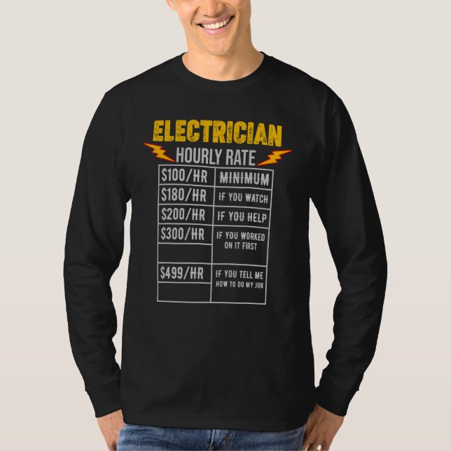 Electrician Wireman Lineman Power Current Expert H T-Shirt (Front)