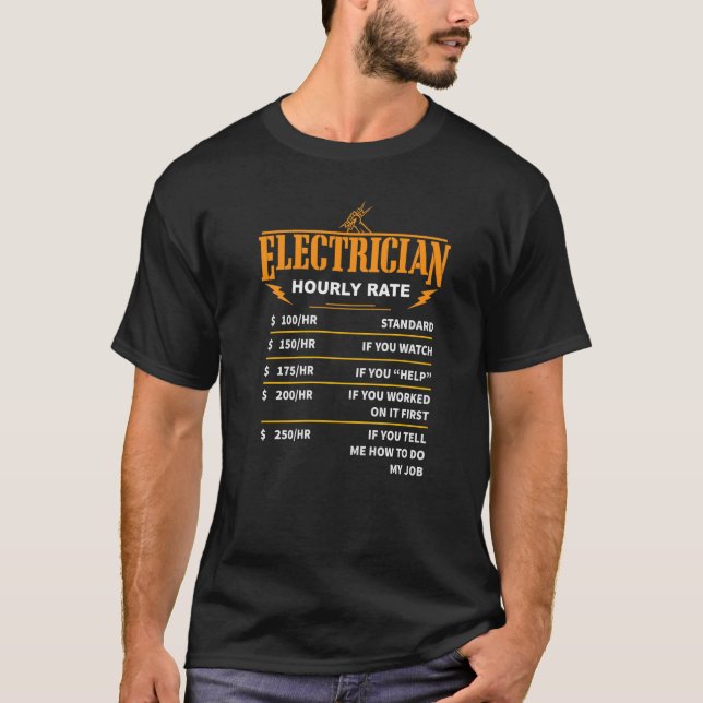 Electrician Wireman Lineman Power Current Expert H T-Shirt (Front)