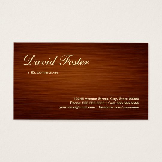 Electrician - Wood Grain Look Business Card