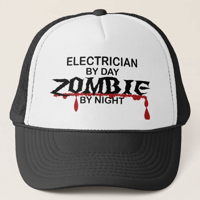 Electrician Zombie Trucker Hat (Front)
