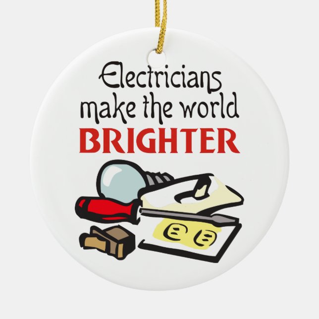 Electricians Ceramic Tree Decoration (Front)