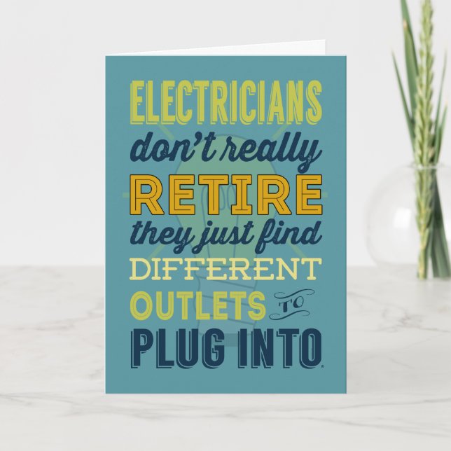 Electricians Don't Really Retire Card (Front)