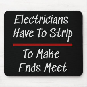 Electricians Joke Funny Novelty Humor Electrical Mouse Mat