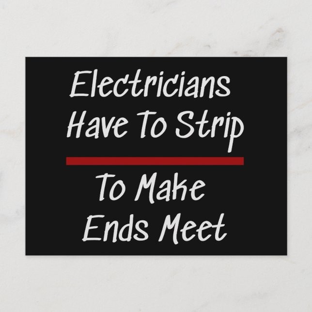 Electricians Joke Funny Novelty Humour Electrical Postcard (Front)